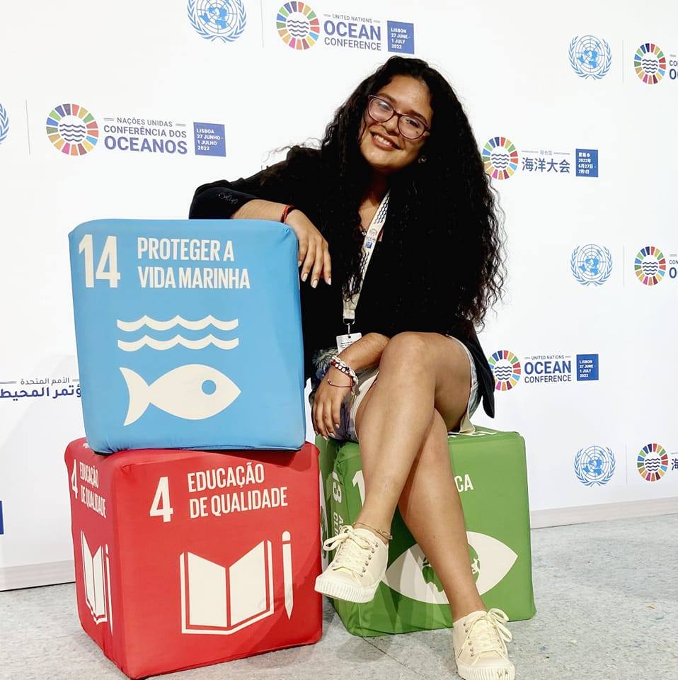 Astry Chavez delegada joven en la Conferencia de los Oceanos UNOC Lisboa