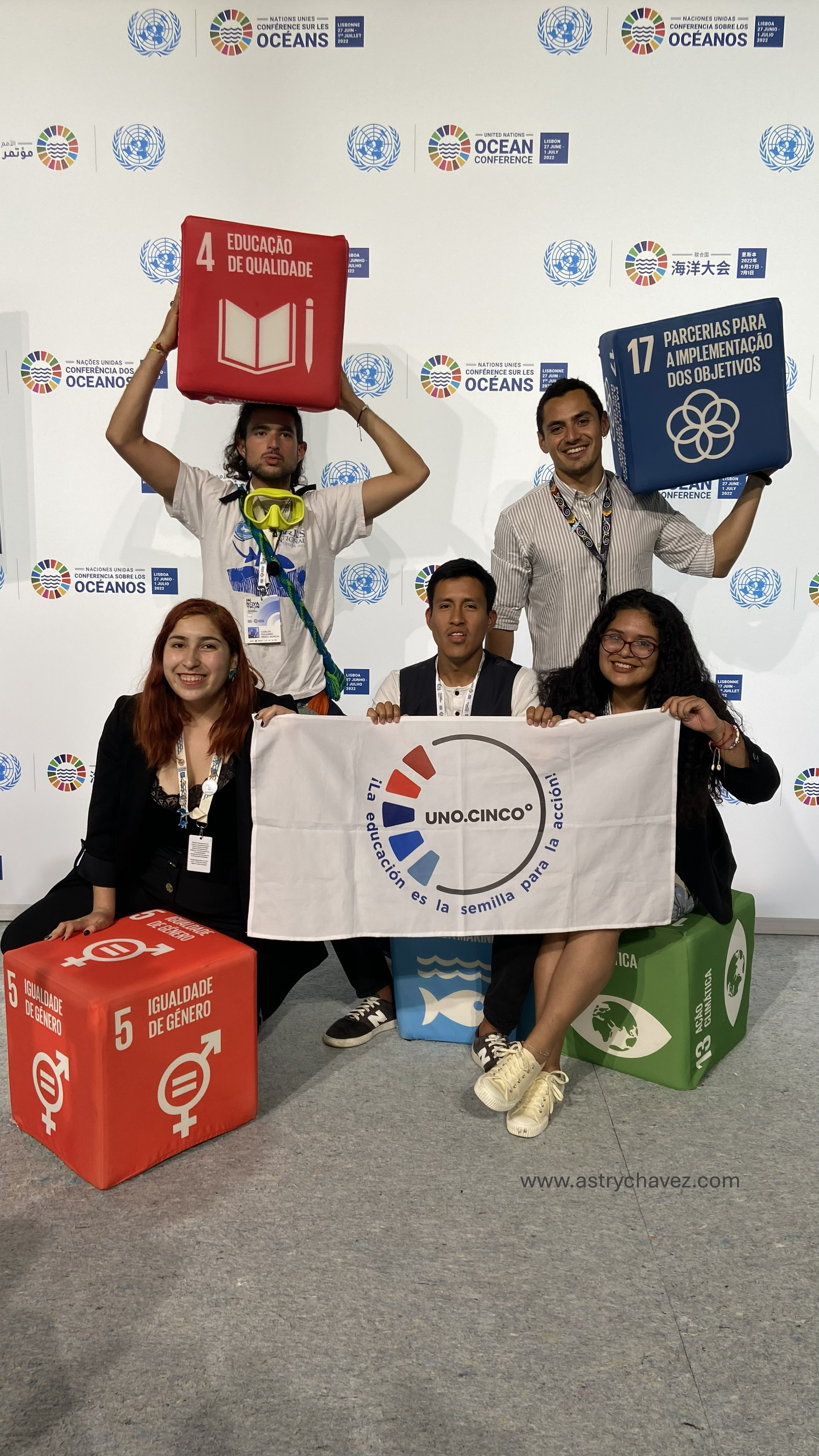Delegacion joven Uno Punto Cinco en la ONU Lisboa Portugal incidencia climatica