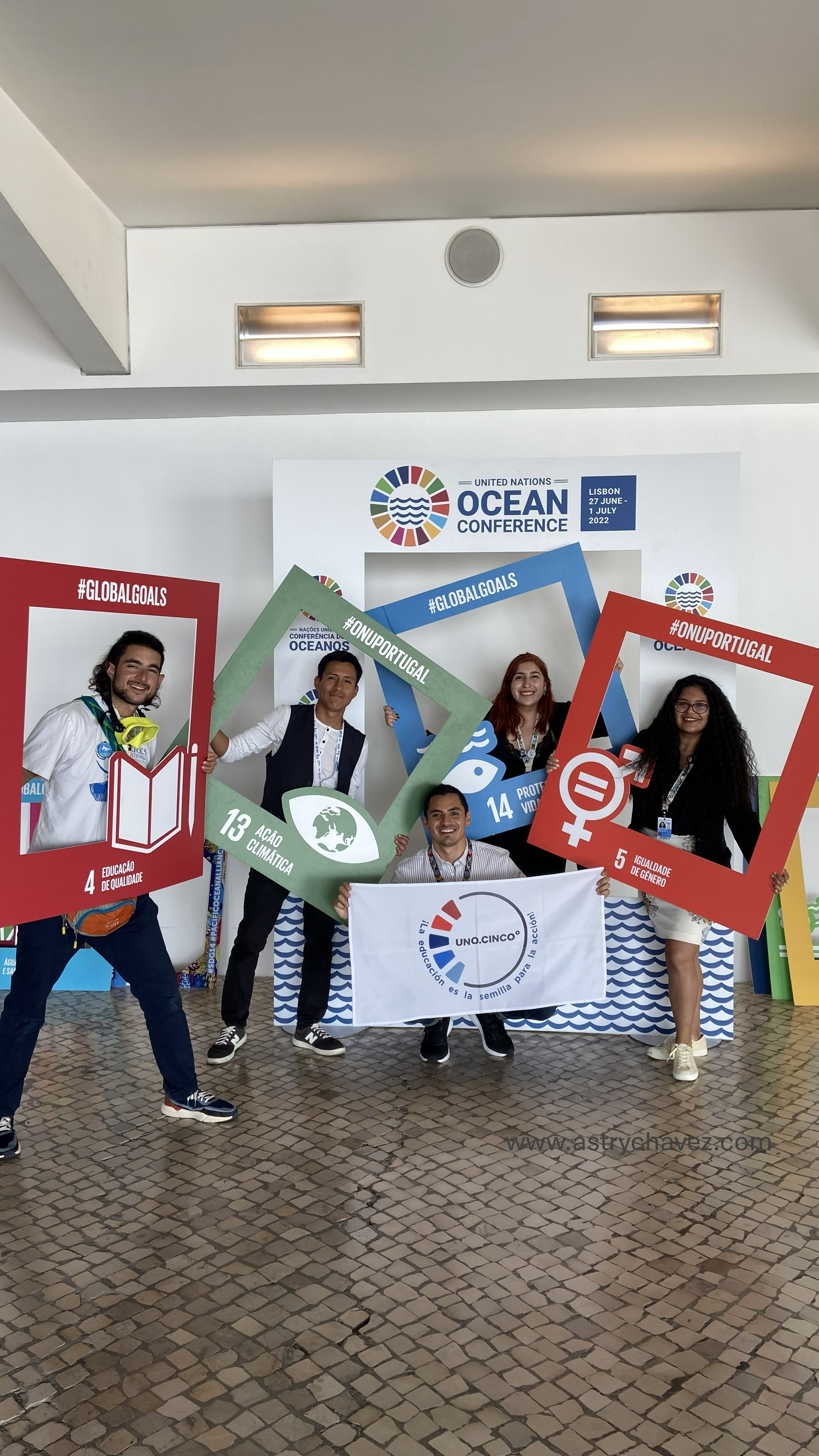 Delegacion joven Uno Punto Cinco en la ONU Lisboa Portugal incidencia climatica
