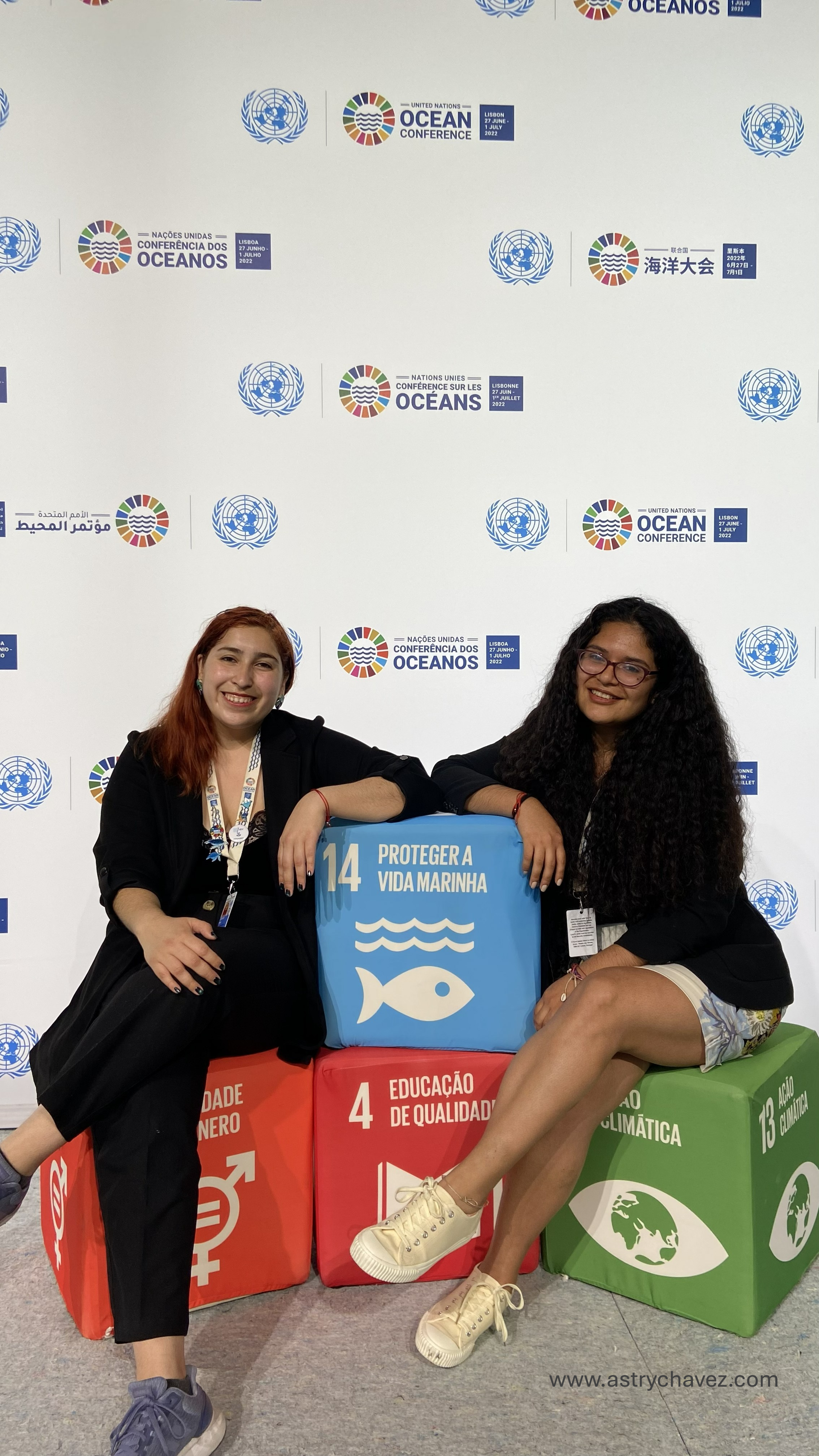 Astry Chavez como delegada joven en Conferencia de los Oceanos