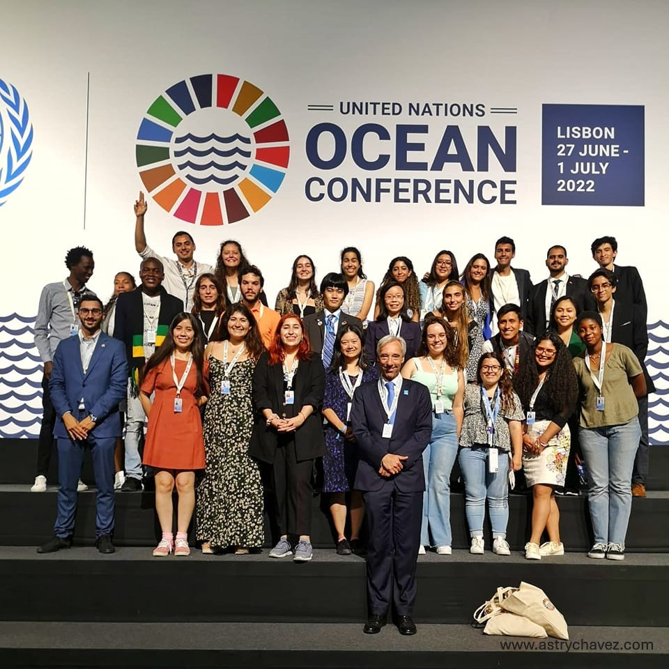 Astry Chavez como delegada joven en Conferencia de los Oceanos