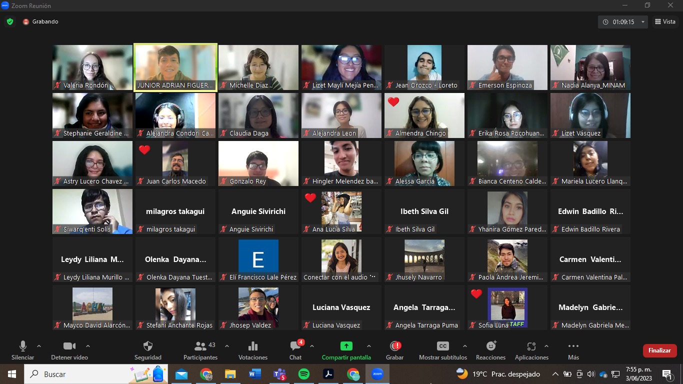 Astry Chavez en el Ministerio del Ambiente durante el encuentro de gobernanza climática, representando a la juventud peruana ante la CNCC.